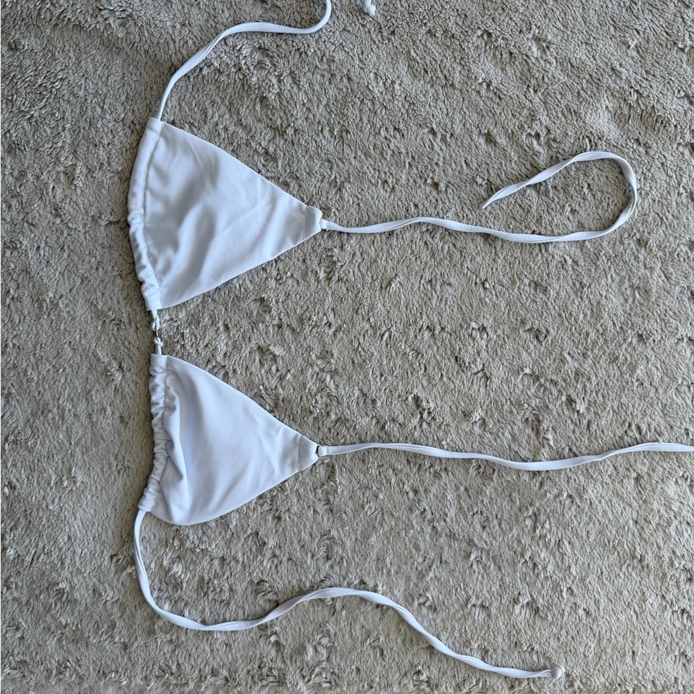 White Triangle Bikini Top
